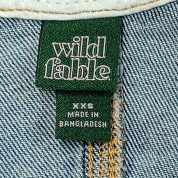 Women's Scoop Neck Reworked Denim Tiny Vest - Wild Fable NWT - Picture 4 of 8